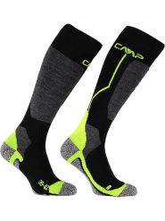 CMP Skarpety narciarskie w kolorze czarno-szaro-zielonym rozmiar: 43/45. Czarne skarpety CMP, bez wzorów, z materiału. Za 63.45 zł.