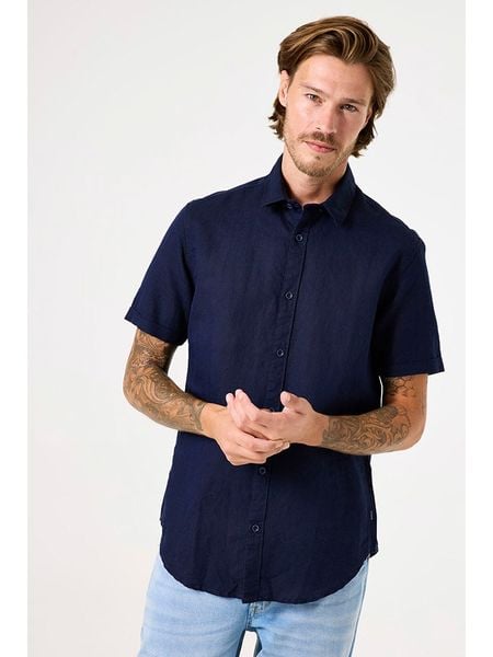 Garcia Koszula w kolorze granatowym rozmiar: M. Niebieskie koszule Garcia, m, bez wzorów, bez kołnierzyka, bez ramiączek. Za 130.99 zł.