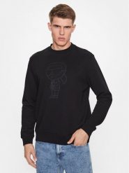 KARL LAGERFELD Bluza 705401 533910 Czarny Regular Fit. Czarne bluzy KARL LAGERFELD, m, bez wzorów, z bawełny, bez kaptura. Za 1,309.00 zł.