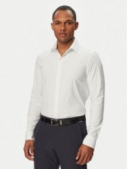 Calvin Klein Koszula LV019EU092 Biały Slim Fit. Białe koszule CALVIN KLEIN, m, bez wzorów, z syntetyku, bez kołnierzyka, bez ramiączek. Za 409.99 zł.