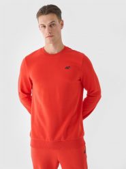 4F Bluza dresowa nierozpinana bez kaptura męska - pomarańczowa L. Brązowe bluzy 4F, l, bez wzorów, z bawełny, bez kaptura. Za 129.99 zł.