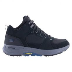 Buty do chodzenia męskie Skechers GO Walk Outdoor. Czarne trekkingi Skechers, bez wzorów, ze skóry, bez zapięcia. Za 469.00 zł.