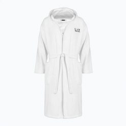 Szlafrok męski EA7 Emporio Armani Core Bathrobe. Białe szlafroki EA7 Emporio Armani, l, bez wzorów, z bawełny, bez ramiączek, bez kaptura. Za 559.99 zł.