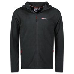 Bluza polarowa męska Geographical Norway UNICIA MEN 224 - regularny krój. Czarne bluzy z kapturem Geographical Norway, m, bez wzorów, z polaru, z kapturem. Za 129.00 zł.
