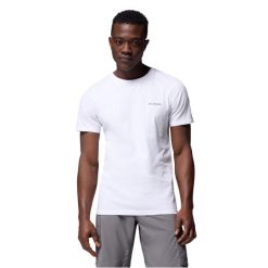 T-shirt sportowy z krótkim rękawem męski Rapid Ridge Back Graphic Tee II. Białe t-shirty sportowe Columbia, bez wzorów, z bawełny, bez ramiączek, trekkingowe. Za 119.99 zł.
