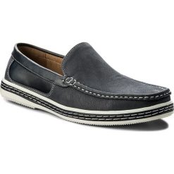 Półbuty LANETTI M17SS717-2. Niebieskie eleganckie półbuty Lanetti, bez wzorów, ze skóry ekologicznej, bez obcasa, bez zapięcia. W wyprzedaży za 59.99 zł.