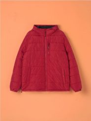Kurtka puffer z kapturem - czerwony. Czerwone kurtki Sinsay, l, bez wzorów, z kapturem. Za 119.99 zł.