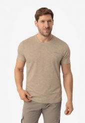 T-shirt z printem TM-ANGLE. Brązowe t-shirty Volcano, m, bez wzorów, z bawełny, bez kołnierzyka, bez ramiączek. Za 69.99 zł.