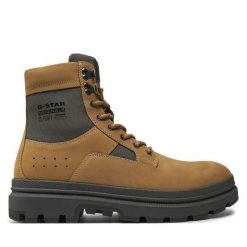 Kozaki G-Star Raw. Brązowe kozaki G-Star Raw, bez wzorów, bez obcasa, bez zapięcia. Za 699.99 zł.