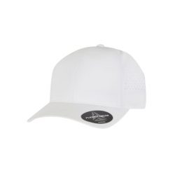 Czapka typu snapback Flexfit Delta. Białe czapki z daszkiem FLEXFIT, bez wzorów. Za 178.50 zł.