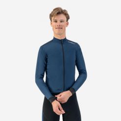 Koszulka rowerowa męska Rogelli Core. Niebieskie bluzy Rogelli, m, bez wzorów, bez kaptura. Za 259.00 zł.