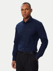 Tommy Hilfiger Koszula MW0MW44710 Granatowy Slim Fit. Niebieskie koszule Tommy Hilfiger, m, bez wzorów, z bawełny, bez kołnierzyka, bez ramiączek. Za 329.99 zł.
