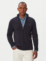 Tommy Hilfiger Kardigan MW0MW36517 Granatowy Regular Fit. Niebieskie swetry rozpinane Tommy Hilfiger, m, bez wzorów, z jeansu, bez kołnierzyka, bez ramiączek. Za 529.99 zł.