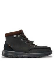 Hey Dude Trzewiki Bradley Boot Leather 40189-001 Czarny. Czarne botki sznurowane Hey dude, bez wzorów, z nubiku, bez obcasa, bez zapięcia. Za 469.99 zł.