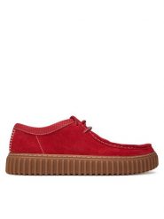 Clarks Półbuty Torhill Low 26180908 Czerwony. Czerwone eleganckie półbuty Clarks, bez wzorów, ze skóry, bez obcasa, bez zapięcia. Za 459.99 zł.