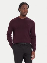 Calvin Klein Sweter LV04LB305G Bordowy Regular Fit. Czerwone swetry rozpinane CALVIN KLEIN, m, bez wzorów, z wełny, bez kołnierzyka, bez ramiączek. Za 519.99 zł.