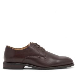 Półbuty GINO ROSSI. Brązowe eleganckie półbuty Gino Rossi, bez wzorów, bez obcasa, bez zapięcia. Za 249.99 zł.