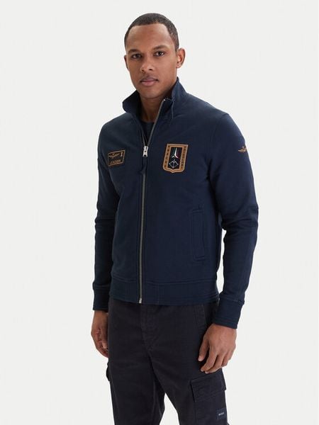 Aeronautica Militare Bluza 261FE2102UF00679 Granatowy Regular Fit. Niebieskie bluzy Aeronautica Militare, m, bez wzorów, z bawełny, bez kaptura. Za 959.99 zł.