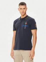 Aeronautica Militare Polo 241PO1703P316 Granatowy Regular Fit. Niebieskie koszulki polo Aeronautica Militare, m, bez wzorów, z bawełny, bez kołnierzyka, bez ramiączek. Za 1,109.00 zł.
