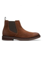Clarks Skórzane sztyblety "Paulson Up" w kolorze brązowym rozmiar: 43. Brązowe sztyblety Clarks, bez wzorów, ze skóry, bez obcasa, bez zapięcia. Za 201.35 zł.