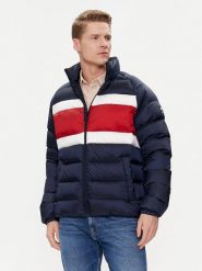 Tommy Jeans Kurtka puchowa DM0DM18012 Granatowy Regular Fit. Niebieskie kurtki Tommy Jeans, m, bez wzorów, z jeansu, bez kaptura. Za 499.99 zł.