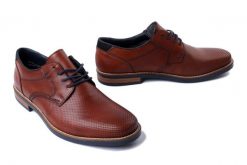 RIEKER 13511-24 brown, półbuty męskie. Brązowe eleganckie półbuty Rieker, bez wzorów, bez obcasa, bez zapięcia. Za 337.43 zł.