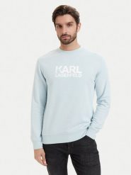 KARL LAGERFELD Bluza 705780 563917 Niebieski jasny Regular Fit. Niebieskie bluzy KARL LAGERFELD, m, bez wzorów, z bawełny, bez kaptura. Za 439.99 zł.