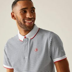 Koszulka turystyczna polo męska Tiver. Białe koszulki polo sportowe Regatta, m, bez wzorów, z bawełny, bez kołnierzyka, bez ramiączek, trekkingowe. Za 154.50 zł.