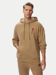 HUGO Bluza Diflow 50574451 Beżowy Relaxed Fit. Brązowe bluzy Hugo, l, bez wzorów, z bawełny, bez kaptura. Za 599.99 zł.