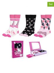 Lucky Socks Skarpety (3 pary) "Barbie" w kolorze biało-różowo-czarnym rozmiar: 36-43. Białe skarpety Lucky Socks, bez wzorów, prążkowane. Za 82.99 zł.