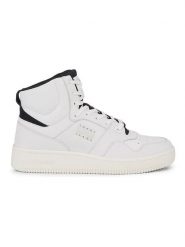 CALVIN KLEIN JEANS Skórzane sneakersy w kolorze kremowym rozmiar: 42. Brązowe buty sportowe casual Calvin Klein Jeans, bez wzorów, z jeansu, bez zapięcia. Za 385.95 zł.