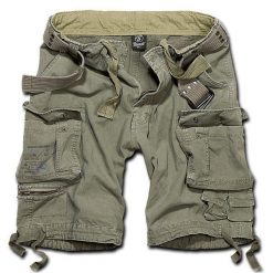 Szorty bushcraft męskie Brandit M65 Savage z Paskiem Vintage Olive. Zielone spodenki rowerowe Brandit, l, z aplikacjami, z tkaniny, rowerowe. Za 197.90 zł.