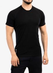 Koszulka termoaktywna męska Mons Royale Temple Tech T-Shirt. Czarne bielizna termoaktywna Mons Royale, m, bez wzorów, z elastanu, bez ramiączek. Za 247.49 zł.