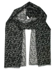 Szalik Czarno-Szary, Miękki, Wzór Paisley, Łezki, Nerki, Firmy V.Fraas -Cashmink- Elegancki, Męski. Szare szaliki V. Fraas, bez wzorów, z materiału. Za 59.00 zł.
