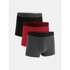 Bokserki męskie Under Armour M Perf Cotton 3-calowe, szaro-szare, 3-pak. Czerwone bokserki Under Armour, m, bez wzorów. Za 273.99 zł.