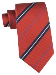 Klasyczny Krawat Klubowy - Alties - Pomarańczowy w Prążek. Brązowe krawaty i muchy Alties, bez wzorów, z tkaniny. Za 49.00 zł.