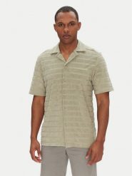 HUGO Koszula Ellino 50539351 Zielony Relaxed Fit. Zielone koszule Hugo, m, bez wzorów, z bawełny, bez kołnierzyka, bez ramiączek. Za 399.99 zł.