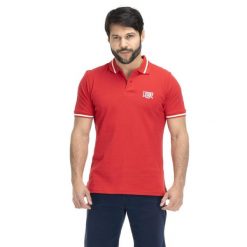 Koszulka polo na co dzień na siłownię. Czerwone koszulki polo LEONE 1947 APPAREL, m, bez wzorów, z bawełny, bez kołnierzyka, bez ramiączek, na fitness i siłownię. Za 164.19 zł.