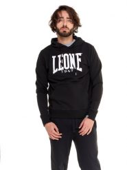 Leone 1947 Apparel Męska bluza z kapturem i dużym logo, lekka bawełna. Czarne bluzy z kapturem LEONE 1947 APPAREL, m, bez wzorów, z bawełny, z kapturem. Za 147.31 zł.
