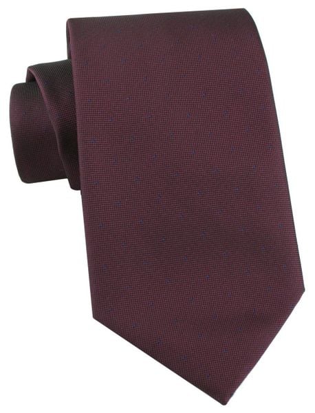 Elegancki Krawat Chattier - Głębokie Bordo, Burgund, Drobny Groszek. Czerwone krawaty i muchy Chattier, bez wzorów, z tkaniny. Za 55.00 zł.