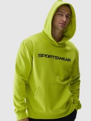 4F Bluza dresowa nierozpinana z kapturem męska - zielona XL. Zielone bluzy 4F, m, bez wzorów, z bawełny, z kapturem. W wyprzedaży za 99.99 zł.