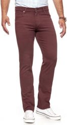 WRANGLER SPODNIE MĘSKIE GREENSBORO RED MAHOGANY W15QTJ17M 112127090. Czerwone spodnie materiałowe Wrangler, l, bez wzorów, z materiału. W wyprzedaży za 89.99 zł.