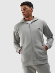 4F Bluza dresowa rozpinana z kapturem z bawełny organicznej męska - szara L. Szare bluzy 4F, l, bez wzorów, z bawełny, z kapturem. Za 189.99 zł.