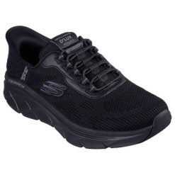 Buty sportowe Sneakersy męskie, Slip-ins: D'Lux Walker 2.0 - Rezinate. Czarne buty sportowe casual Skechers, bez wzorów, bez zapięcia. Za 449.99 zł.