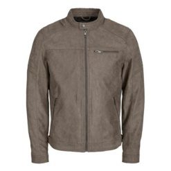 Kurtka Jack & Jones Rocky zamszowa falcon. Kurtki Jack&Jones, bez wzorów, z zamszu, bez kaptura. W wyprzedaży za 274.65 zł.