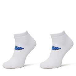 Zestaw 2 par niskich skarpet męskich Emporio Armani. Białe skarpety Emporio Armani, bez wzorów. Za 89.99 zł.