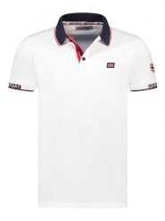 Geographical Norway Koszulka polo "Kauge" w kolorze białym rozmiar: S. Białe koszulki polo Geographical Norway, s, bez wzorów, z bawełny, bez kołnierzyka, bez ramiączek. Za 83.42 zł.