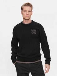 Hugo Sweter San Cassio-L 50500015 Czarny Regular Fit. Czarne swetry rozpinane Hugo, l, bez wzorów, z wełny, bez kołnierzyka, bez ramiączek. Za 489.99 zł.