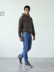 Bluza hoodie z motywem kamuflażu z bawełną - khaki. Brązowe bluzy bez kaptura Sinsay, l, bez wzorów, z bawełny, bez kaptura. Za 79.99 zł.