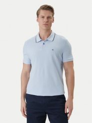 Calvin Klein Polo LV04LC239G Błękitny Regular Fit. Niebieskie koszulki polo CALVIN KLEIN, m, bez wzorów, z bawełny, bez kołnierzyka, bez ramiączek. Za 289.99 zł.